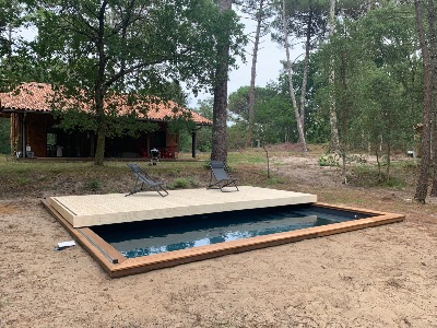 Terrasse mobile en bois pour piscine